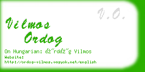 vilmos ordog business card